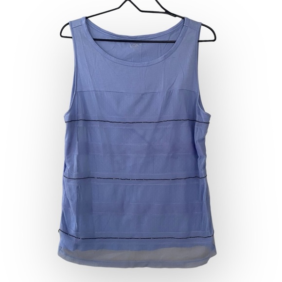 LOFT Pale Blue Layered Tank Top Women’s Size Large Sleeveless Shirt - Picture 1 of 7